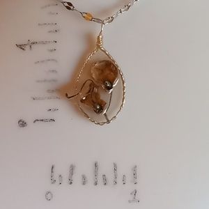 Winter style floral necklace, amulet